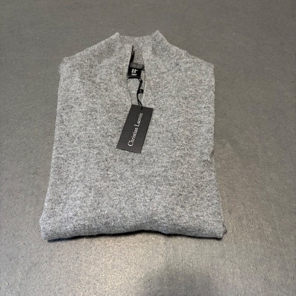 Christian Lacroix Other - NWT Christian Lacroix Cashmere Quarter Zip Sweater Mens Medium Grey Fall Luxury